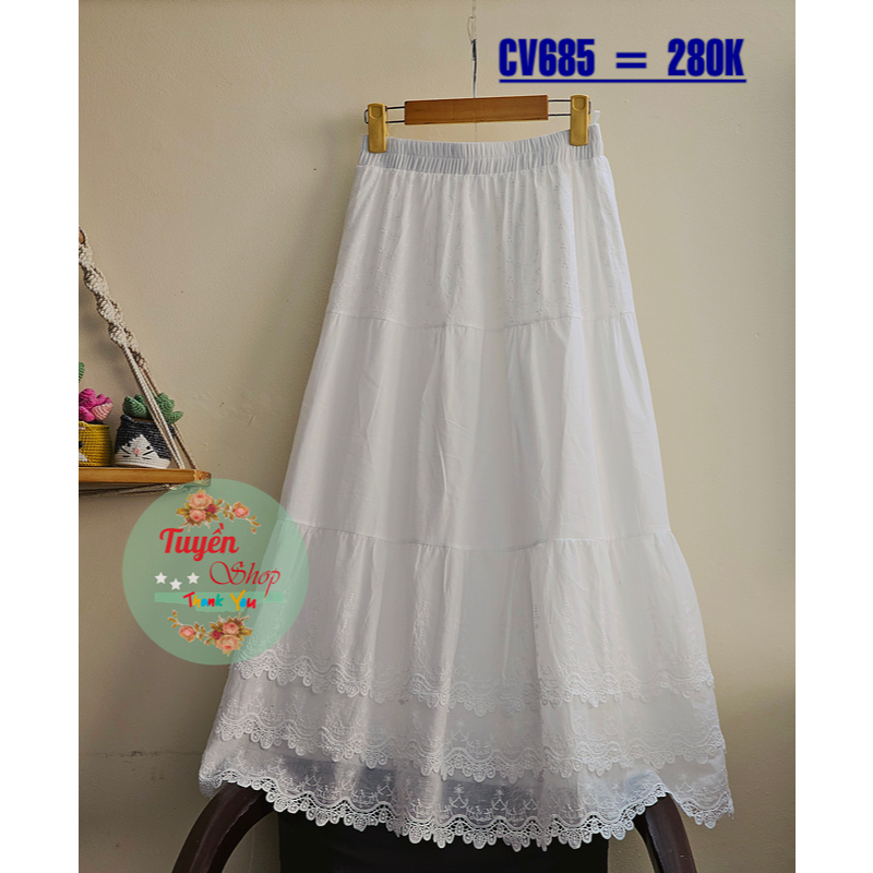[CV685] Váy xô chân ren 3 tầng mới