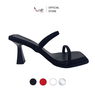 LOVIIECORNER - DÉP CAO GÓT THỜI TRANG BASIC - GUỐC NỮ MULES MŨI VUÔNG GÓT 7 PHÂN - DD230682