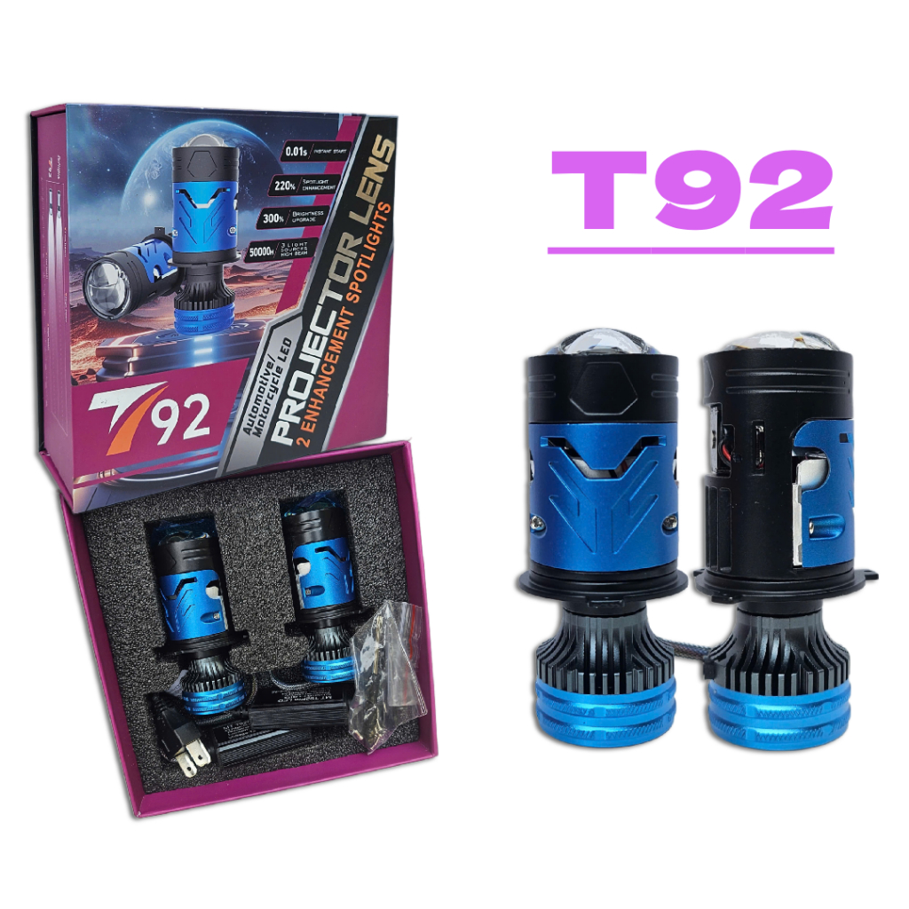 Đèn Pha Led Bi Cầu Xe Máy H4 T93 Bản nâng cấp Của T92, C300 Bản Chíp Osram. V22 Chíp Osram