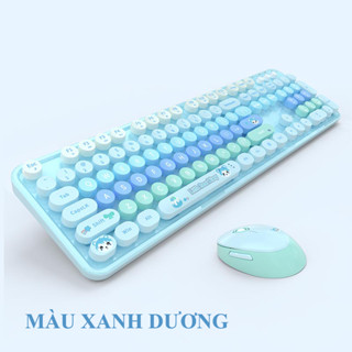 Bộ bàn phím và chuột không dây SWEET kết nối bằng chip USB 2.4 với họa tiết gấu dễ thương đa dạng màu sắc