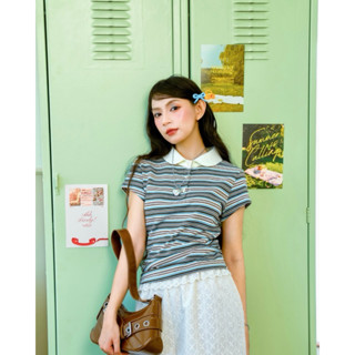 [Hoả tốc HCM] Áo polo tay ngắn form ôm nhẹ cổ sen nút trái tim Ralie Polo - Sibling House