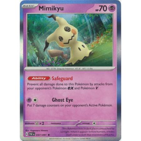 Mimikyu 037/091 Holo Rare Pokemon Care English