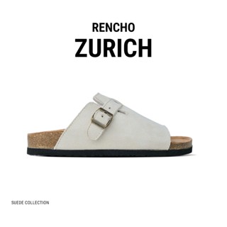 RENCHO ZURICH XÁM KEM dép da nam nữ hở mũi LÓT DA BÒ NGUYÊN TẤM đế cao 3cm