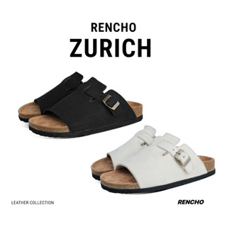 RENCHO ZURICH dép da nam nữ hở mũi LÓT DA BÒ NGUYÊN TẤM đế cao 3cm