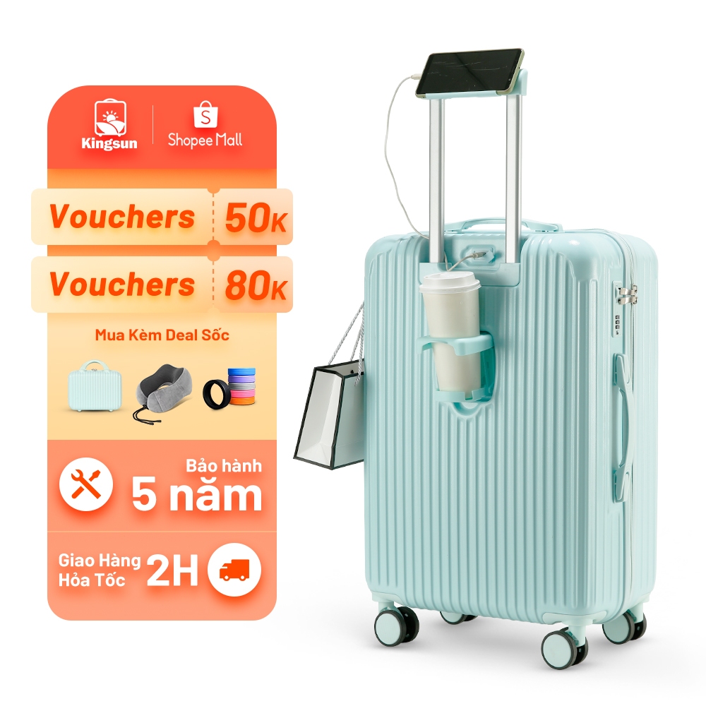 Vali kéo Du Lịch Kingsun T08/T01 Size 20/24/28 Cao Cấp  ABS+PC BẢO HÀNH 5 NĂM