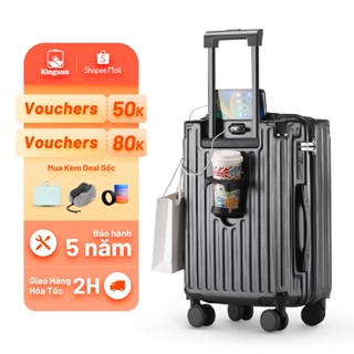 Vali du lịch Kingsun 302 Size 20/24/28 cao cấp cổng sạc USB khay đựng cốc ABS Cao Cấp Bảo Hành 5 Năm