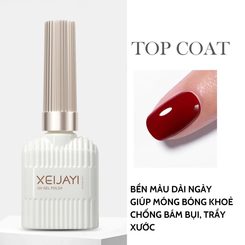 Top coat Xeijiayi, gel top bền màu, top bóng đẹp lâu ngày