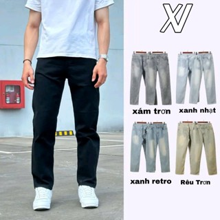 quần jean suông ống rộng jean 3 màu mới nhất Jean Menswear Ong Pants Có Túi jean