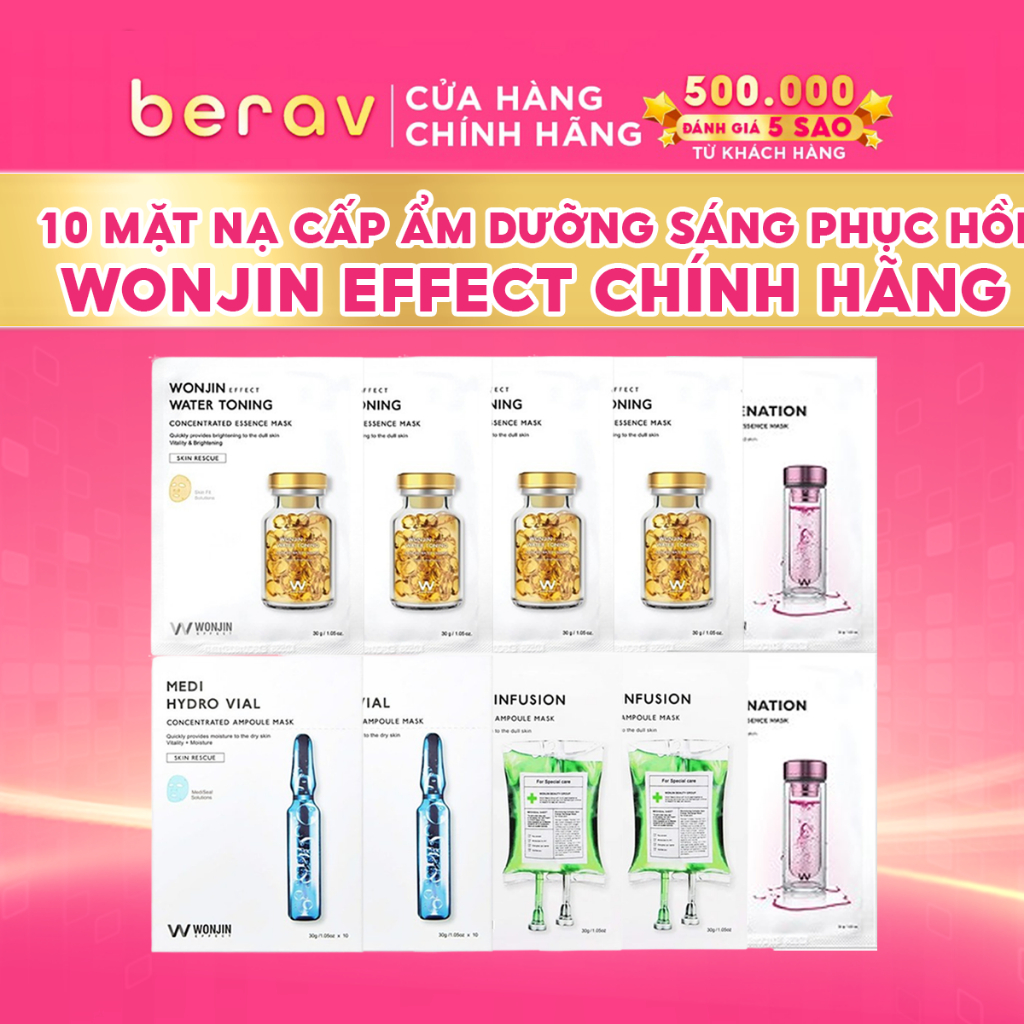 [MIX] Combo 10 Mặt Nạ DR WonJin(WonJin Effect) Ngẫu Nhiên Chăm Da Chuẩn Clinic MIX  30g x10