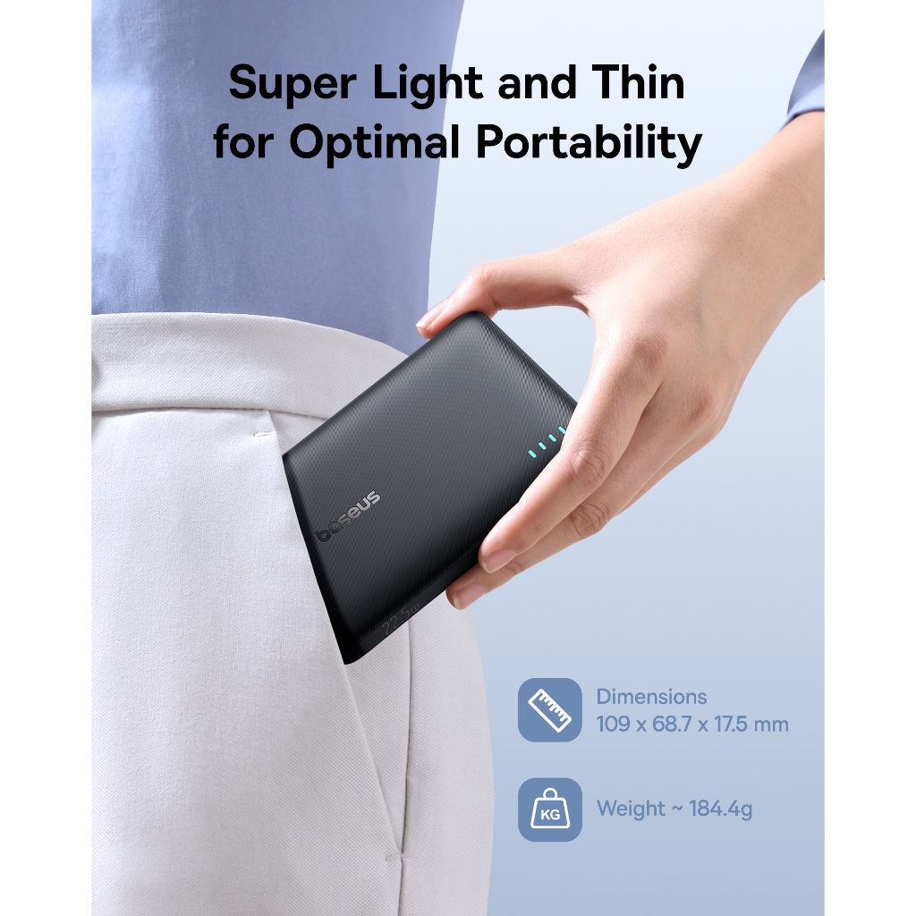 Pin dự phòng Baseus EnerFill FP21 10000mAh 22.5W Bao gồm cáp TypeC sang C sạc nhanh | BigBuy360 - bigbuy360.vn