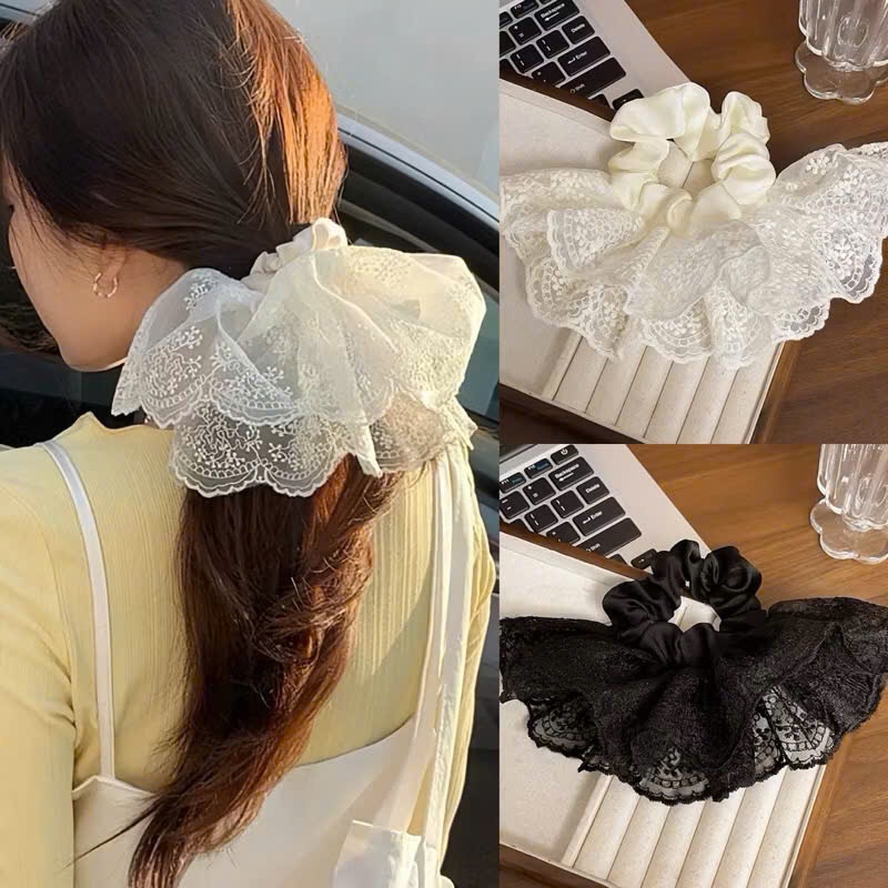 CỘT TÓC REN CÔNG CHÚA - SCRUNCHIE REN XINH XẮN DTonline