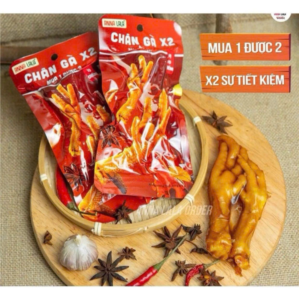 (sỉ 30 gói chân gà) Combo 3 loại chân gà Anna lala gồm chân gà x2 vị 10 điểm, chân gà rút xương vị t