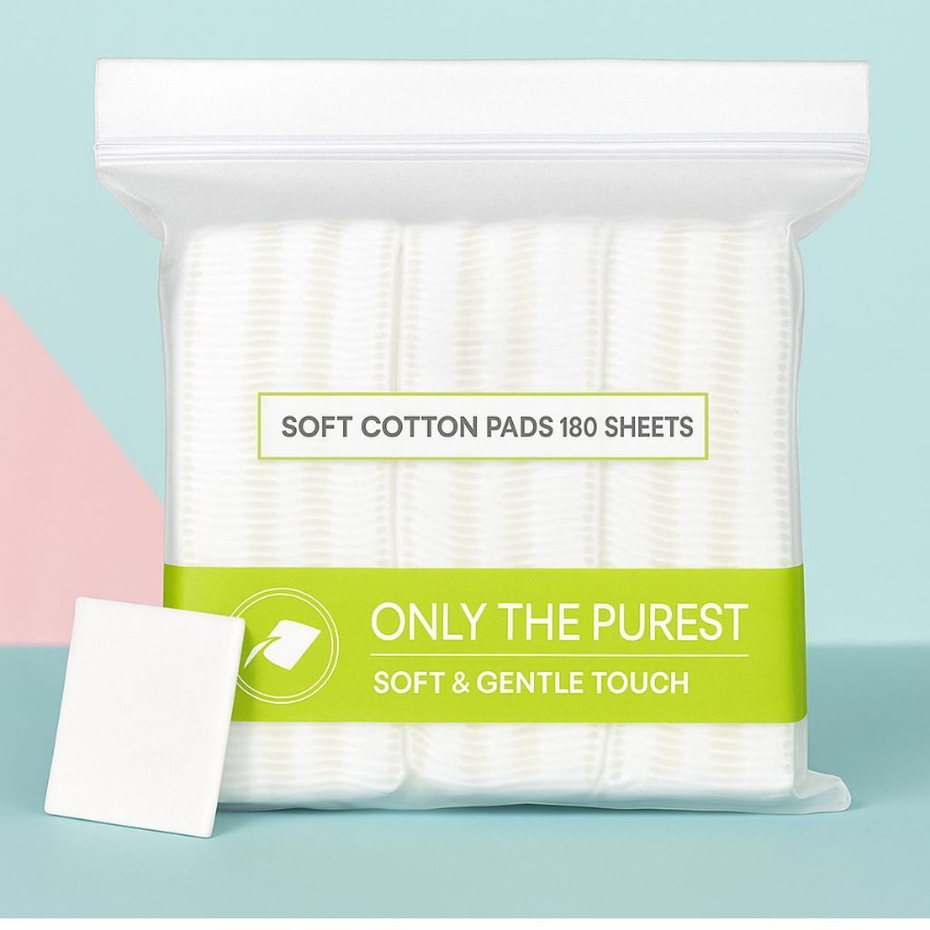 Bông Tẩy Trang MNS Nhật Bản 180 Miếng – Cotton Tự Nhiên, Mềm Mịn, Không Sơ Bông