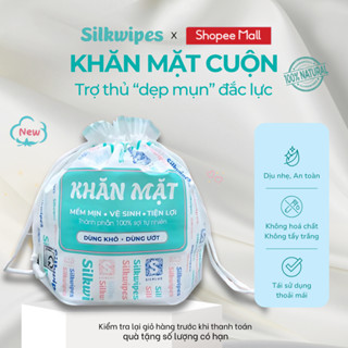Khăn mặt khô SILKWIPES, khăn lau mặt dùng 1 lần 100% sợi tự nhiên, lau khô, lau ướt tiện lợi - CM1