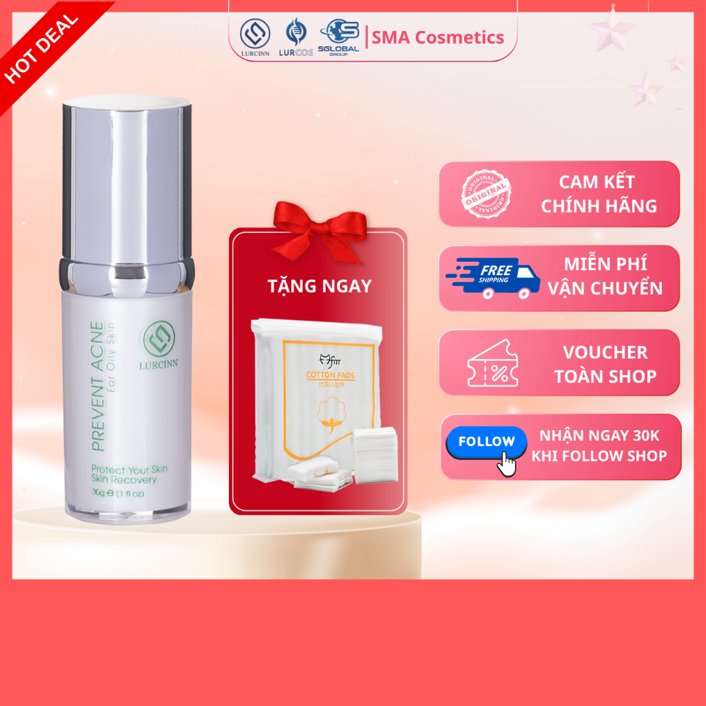 Serum Chống Tái Mụn Giảm Tăng Tiết Dầu Lurcinn Prevent Acne For Oily Skin 30g | LURCINN
