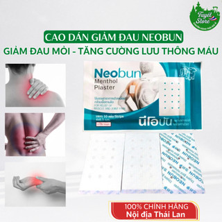   Hộp 20 gói - mẫu mới   Cao dán giảm đau NEOBUN Thái Lan 