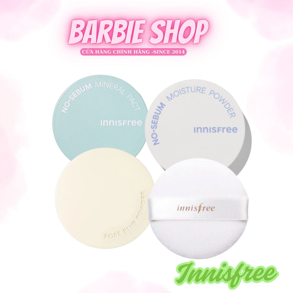 Phấn Phủ Bột Kiềm Dầu Không Màu Innisfree No Sebum Mineral Powder - Có Màu Pore Blur / Moisture Powder 5g