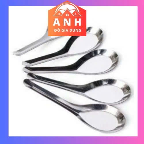 combo 5 Thìa  ăn phở Thìa  ăn phở, ăn súp, thìa ăn cơm inox tiện dụng m2