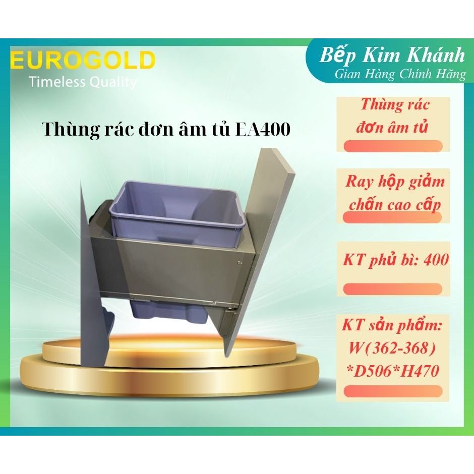 Thùng rác đơn âm tủ Eurogold EA400