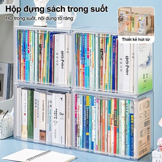 Hộp Đựng Sách Để Bàn Có Nắp Đậy Tiện Lợi Có Thể Xếp Chồng Chống Bụi Nhựa Mica Trong Suốt