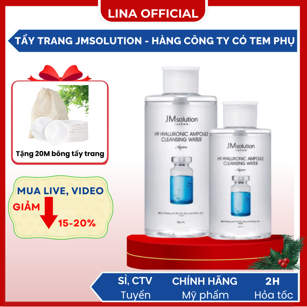 Nước Tẩy Trang JMsolution Nước Tẩy Trang Sạch Sâu Cấp Ẩm Dịu Nhẹ Hàn Quốc JMsolution 500ml / 850ml -
