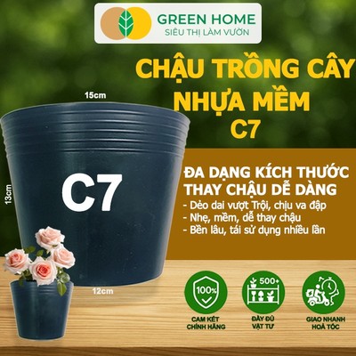 20 Chậu Trồng Cây GreenHome, C7 (15x13x12cm), Nhựa Mềm, Dẻo, Nhẹ,Trồng Cây, Bầu Ươm Độ Bền Đến 2 Năm