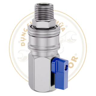 Bộ nối nhanh hơi loại lớn có khoá dùng cho súng bulong hơi 1inch, chân ren 21mm