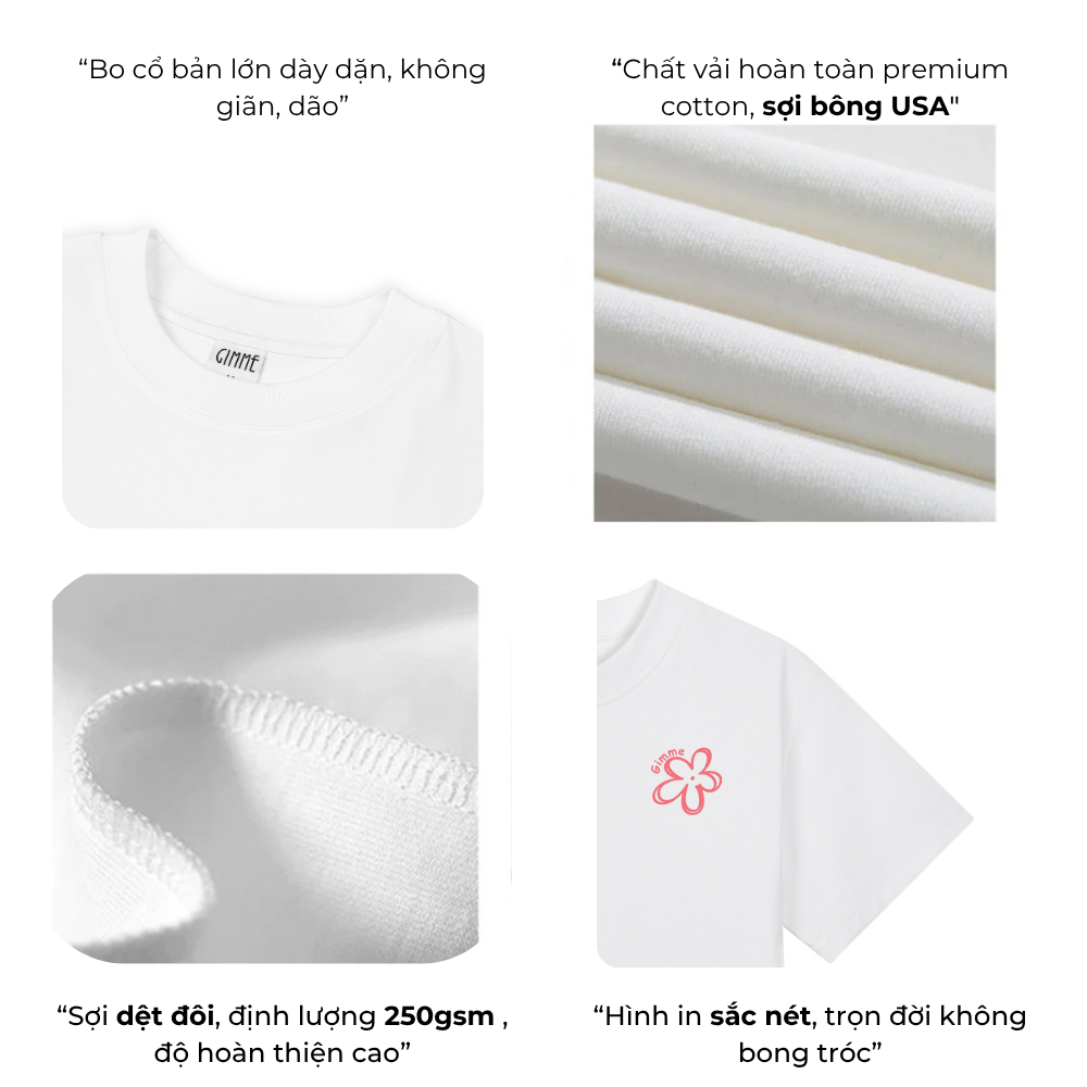 Áo Babytee Gimme - Form Nữ - Hình In Pet Hoa - Premium Cotton 250gsm 2 Chiều - GMB18 | BigBuy360 - bigbuy360.vn