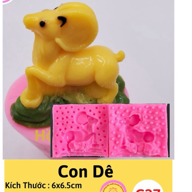 Khuôn silicone Hồng phát tạo hình con dê - C27