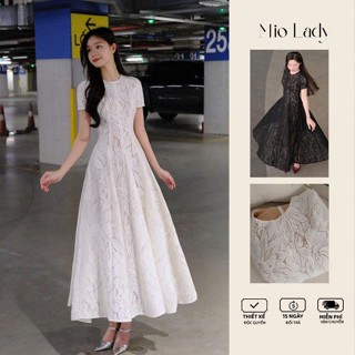 Váy Cotton Ren Nữ Dáng Xòe 2 Lớp, Cổ Tròn, Thanh Lịch Và Quyến Rũ-Mio Lady