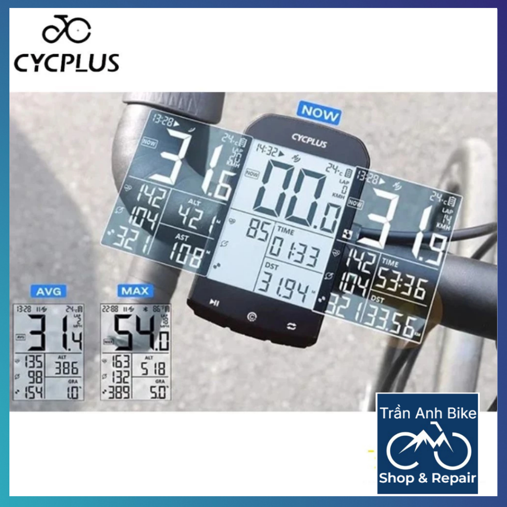 Đồng Hồ Đo Tốc Độ Xe Đạp Định Vị Vệ Tinh GPS Bluetooth 5.0 ANT+ CYCPLUS M1 Cao Cấp