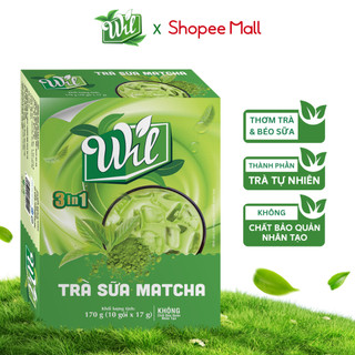  Trà sữa mat cha Wil bột trà xanh matcha trà sữa tự pha uống nóng lạnh hộp 10 gói 