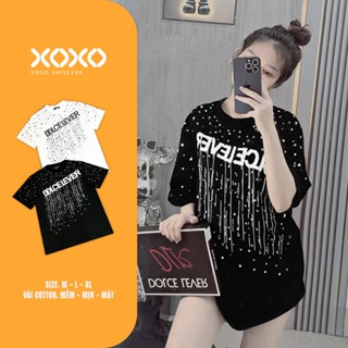 Áo thun Dolce Lever đính đá phong cách đường phố cực đẹp, chất liệu cotton cực uy tín