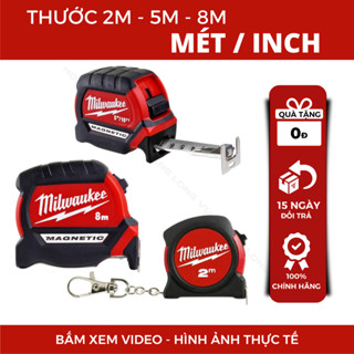  Thước dây cao cấp Milwaukee Mỹ thước cuộn đo 2m 5m 8m nhỏ gọn dễ sử dụng cầm tay có nam châm 