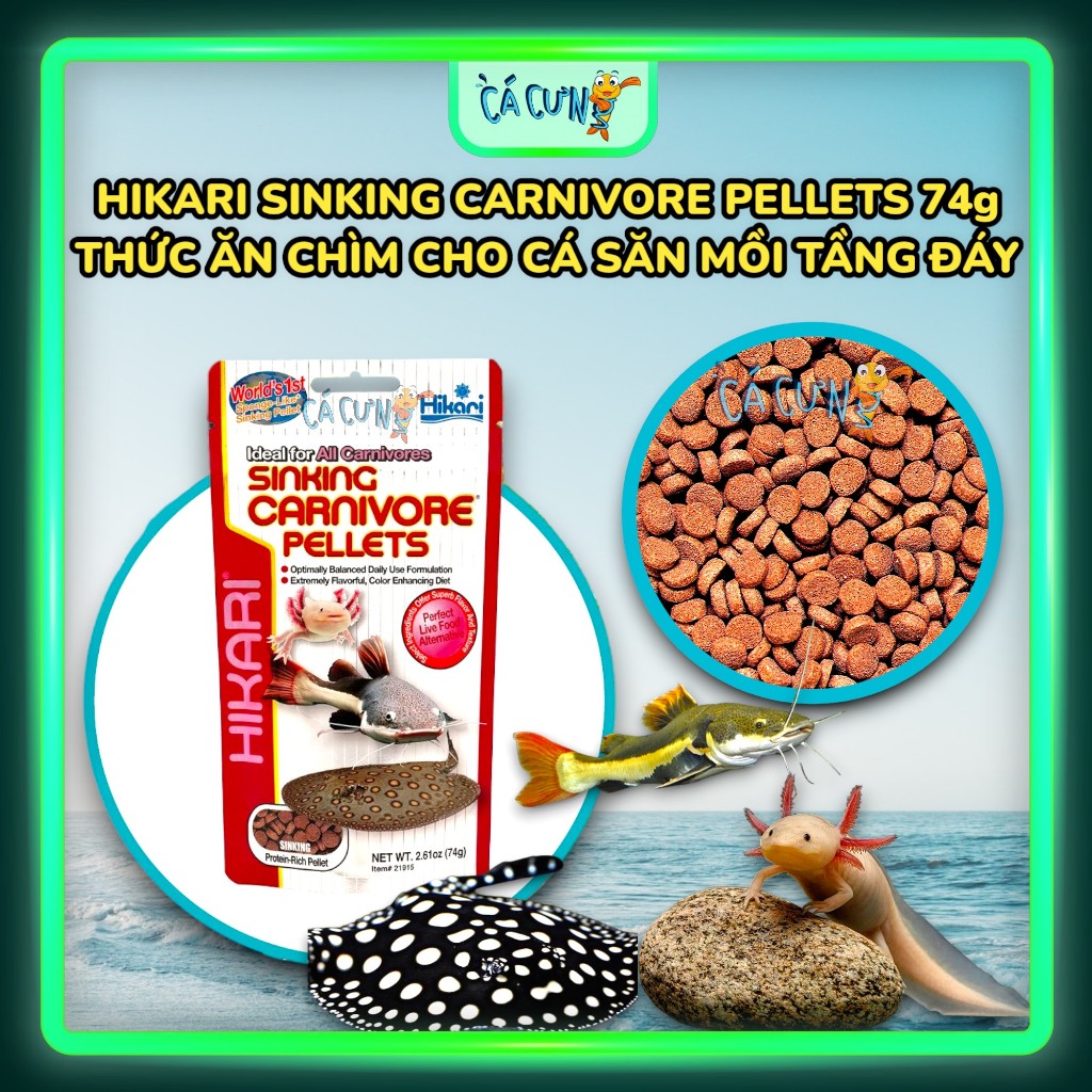 Thức ăn cá HIKARI Tropical Sinking CARNIVORE Pellets - Cám chìm cá tầng đáy săn mồi, pleco, axolot