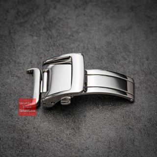 Khoá gập giấu dây thép không gỉ 316L một gấp như zin màu Bạc size 16mm - 18mm, seko presage, orien star
