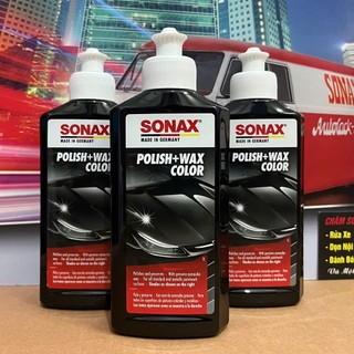 Kem đánh bóng xóa xước bảo vệ sơn xe màu đen - SONAX polish wax color 296141