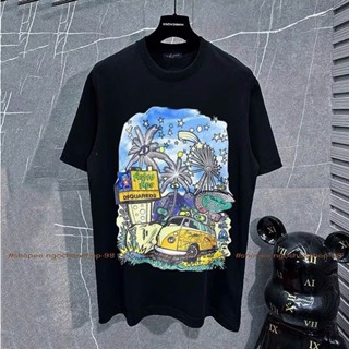 Áo phông Dsquared2 họa tiết cây dừa,áo thun SU nam nữ DSQ ICON cây dừa hot trend boy phố HU
