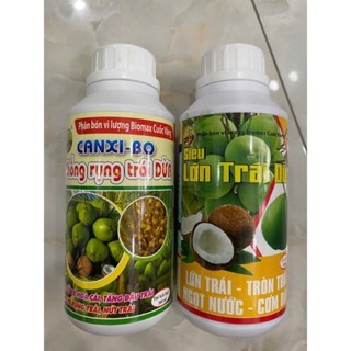 [Combo 2 chai] Phân Bón Dừa Biomax Cuốc Vàng – Canxi Bo Chống Rụng + Siêu Lớn Trái Dừa 500ml