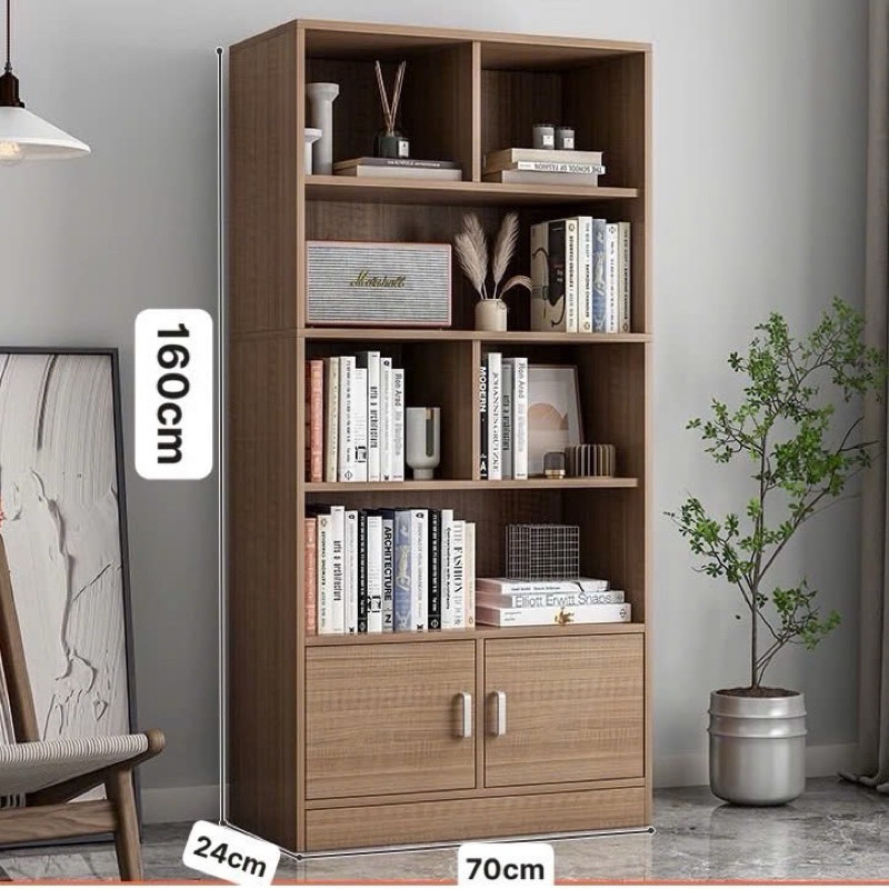 Tủ sách gỗ đa năng,tủ gỗ chữ U để đồ nhiều tầng, giá sách đứng trưng bày trang trí gỗ MDF FULL hậu ,có ngăn 1m6