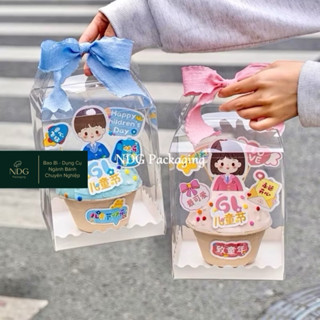 HỘP VALI - HỘP MICA TRONG SUỐT đựng bánh kem, bánh bento, mousse, tiramisu, bánh sinh nhật size nhỏ