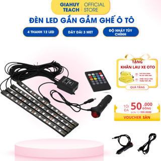 Bộ 12 Led gắn gầm ghế ô tô nháy theo điệu nhạc,có remote điều khiển từ xa