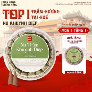 Nhang Nụ Khuynh Diệp Huế Xưa, nhang dùng để lọc không khí, đuổi côn trùng, thơm thanh mát, hộp 41 nụ