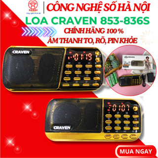  Chính Hãng Combo Loa CRAVEN 853 3 PIN  836S 2 PIN  Nghe Thẻ nhớ USB FM,Loa Tắm Ngôn ngữ Học Tiếng Anh Nghe pháp 
