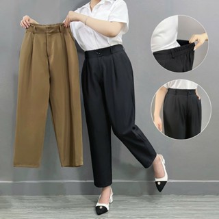 Quần Bigsize nữ vải tây mango mềm mại kiểu baggy lưng cao co giãn basic dễ phoois đồ  dài  9 tất - Q556