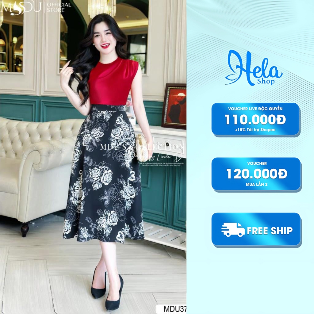 Váy Thiết Kế K47-d1-1 Chất Liệu Lụa Cao Cấp, Dáng Váy Xòe Nhẹ Nhàng Từ Mdu MDU3740