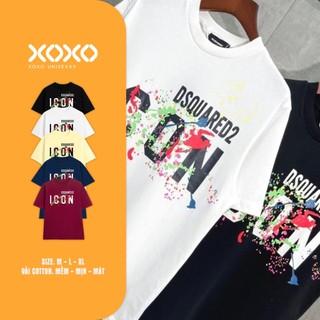  Áo phông nam nữ cộc tay Dsq2  ICON vảy sơn 7 màu siêu rẻ đẹp cho boy phố áo cotton co giãn 2 chiều 