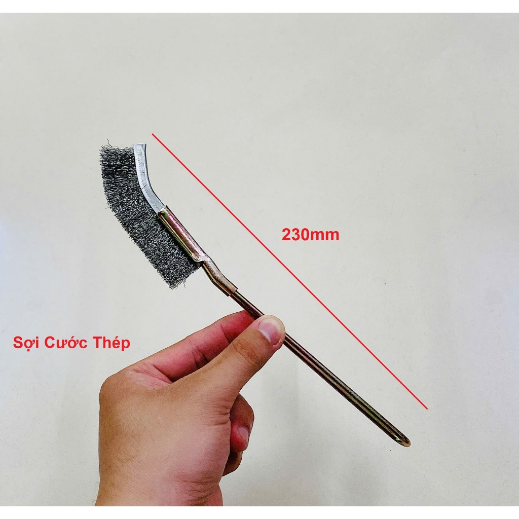 Bàn Chải Cán Sắt Đầu Cong Sợi Thép