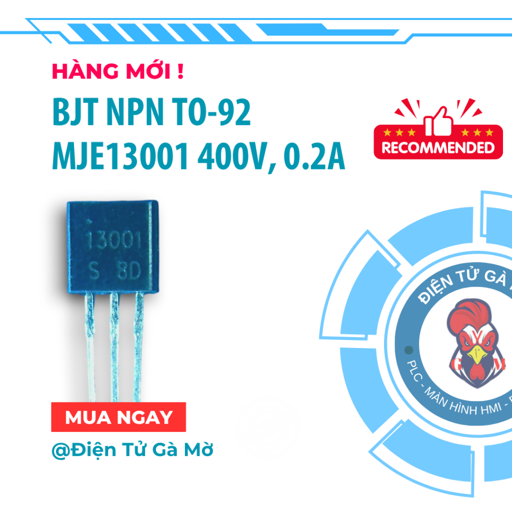 [1 CON] Transistor NPN Cao Áp, MJE13001 E13001 13001 400V 0.2A TO-92, Mới Nhập Khẩu