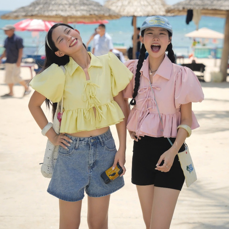 NAVIE - Áo babydoll tay phồng LUNA thời trang nữ | BigBuy360 - bigbuy360.vn